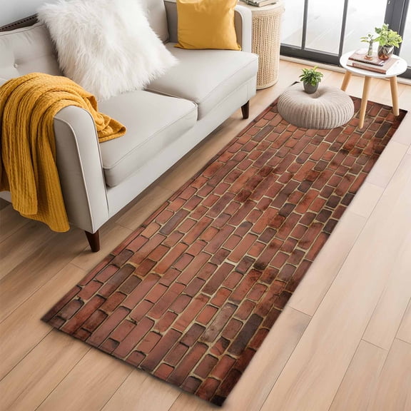 Runner Rug 2'x6', Vintage Wall Washable Non-Slip Hallway Runner Rugs, Farmhouse Retro Art Bedside Rugs Floor Mats Carpet Runners for Kitchen Bathroom Laundry Room