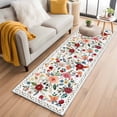 thumbnail image 1 of Runner Rug 2'x6', Watercolor Flowers Washable Non-Slip Hallway Runner Rugs, Farmhouse Spring Floral Botanical Bedside Rugs Floor Mats Carpet Runners for Kitchen Bathroom Laundry Room, 1 of 8