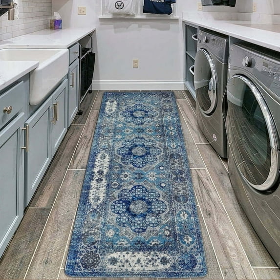 Runner Rug 2x6 ft Hallway Runner Rug Bohemian Washable Runner Rugs with Non Slip Rubber Backing Vintage Area Rug Thin Carpet for Kitchen Laundry Room Bedroom
