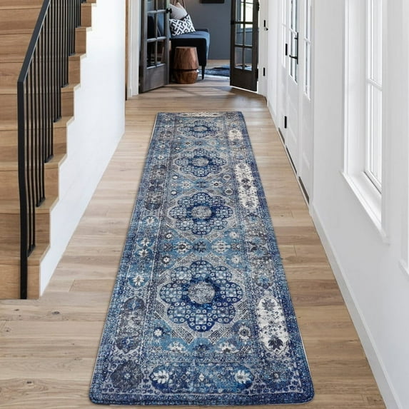 Runner Rug 2x8 ft Hallway Runner Rug Bohemian Washable Runner Rugs with Non Slip Rubber Backing Vintage Area Rug Thin Carpet for Kitchen Laundry Room Bedroom
