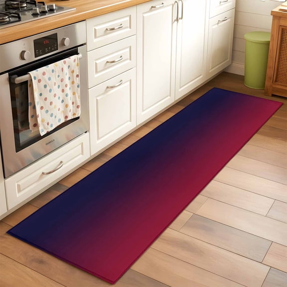 Runner Rug for Bedroom Hallway, Burgundy Red Gradient Ombre Kitchen Runner Rugs Area Rug 2x6ft, Dark Maroon Shadow Washable Soft Floor Carpet for Entryway Stair