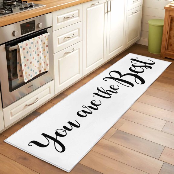 Runner Rug for Bedroom Hallway, You Are The Best Quote Kitchen Runner Rugs Area Rug 2x6ft, Signs Art Positive Quotes Washable Soft Floor Carpet for Entryway Stair