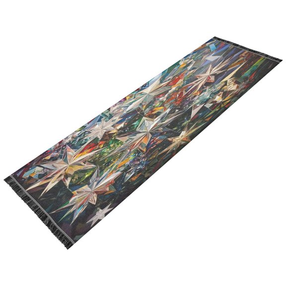 Runner Rug Classical Crystal Star Painting Style Pattern 72x23.5 indoor Washable Runner Rug