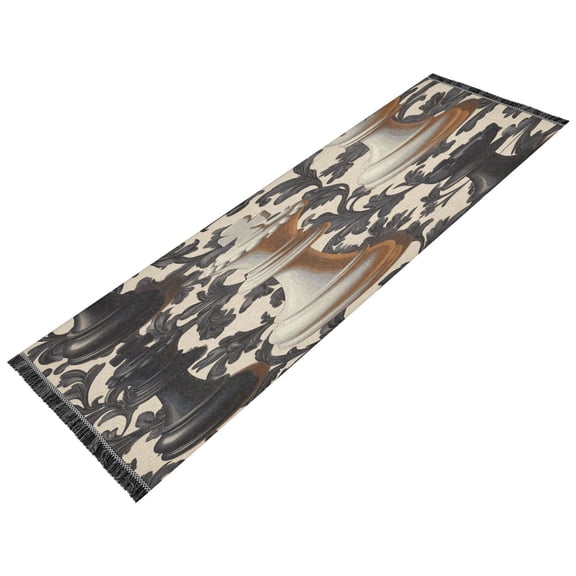Runner Rug Classical Design Black and White Checkers Pattern Style Modern Pattern 72x23.5in Indoor Washable Runner Rug