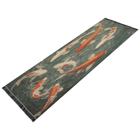 Runner Rug Classical Goldfish Play on Patterns Style Pattern 72x23.5 indoor Washable Runner Rug