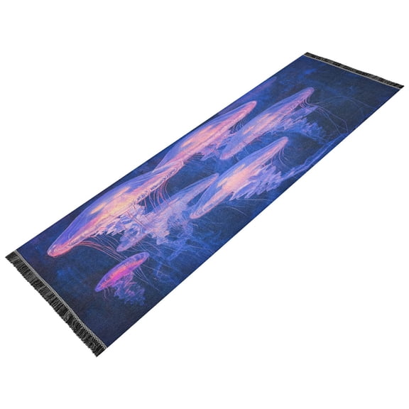 Runner Rug Classical Purple Jellyfish Style Pattern 72x23.5 indoor Washable Runner Rug