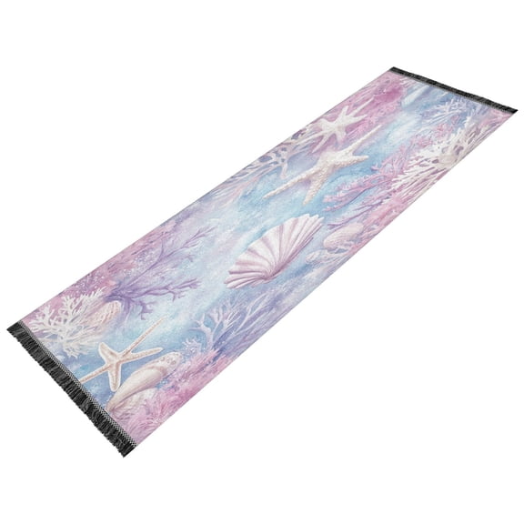 Runner Rug Classical Shells and Starfishs Style Pattern 72x23.5 indoor Washable Runner Rug