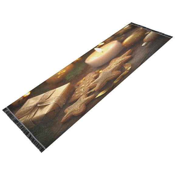 Runner Rug Classical Star Cookike Gift and Candle Style Pattern 72x23.5 indoor Washable Runner Rug