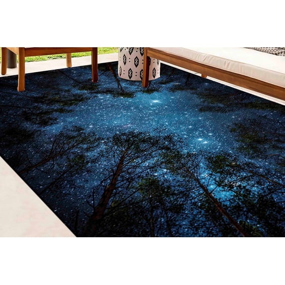 Runner Rug, Cool Rugs, Night Sky Rugs Gift For The Home Rug, View Rugs, Night Sky Rug, Beautiful Starry Sky Rug, Pattern Rug, Navy Blue Rug, 2.6'x4' - 80x120 cm