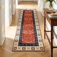 thumbnail image 1 of 2'x6' Runner Rug, Yamaziot Washable Rug Runner for Hallway, Non Slip Laundry Room Mat Kitchen Floor Carpet, Persian Boho Orange, 1 of 8