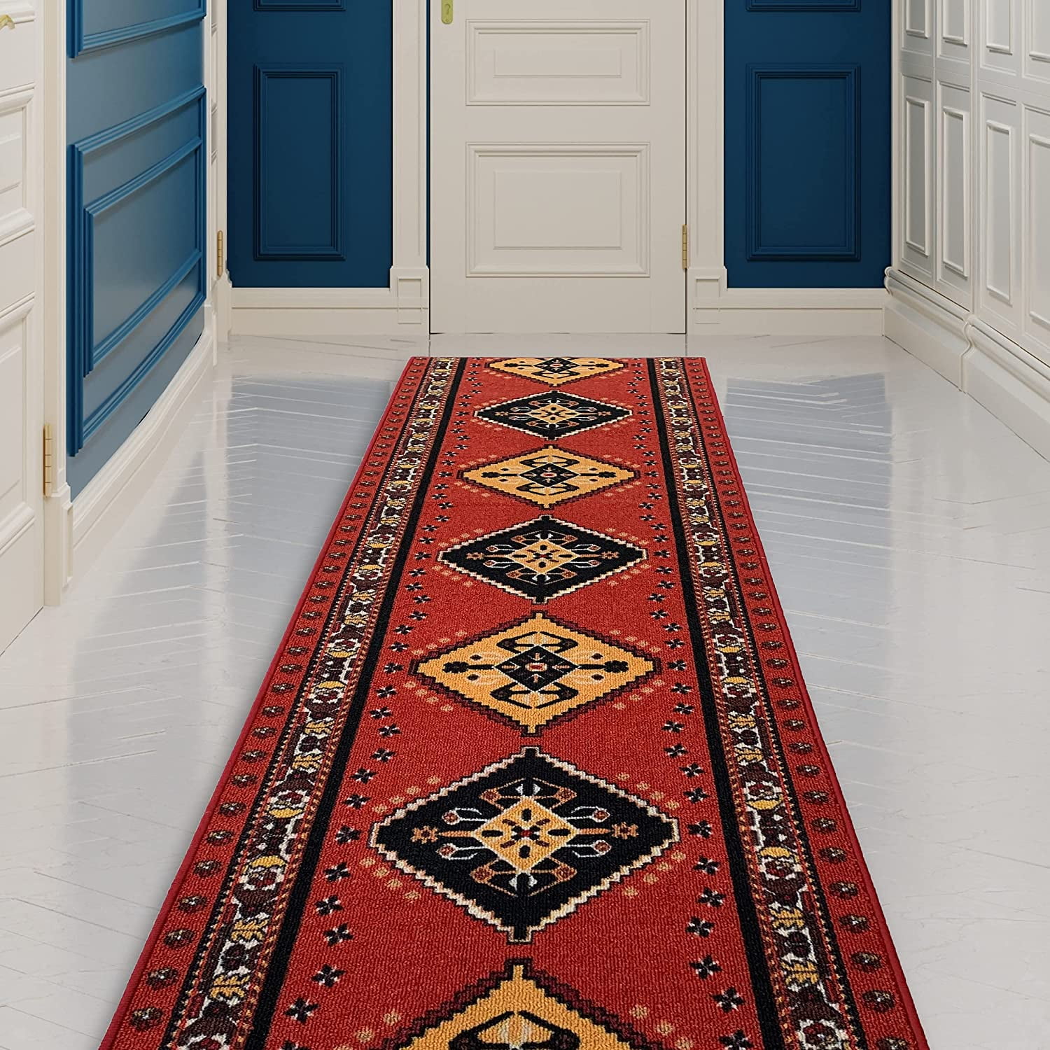 Runner Rug for Hallway Southwestern Burnt Orange Color 26 Inch or 31 ...