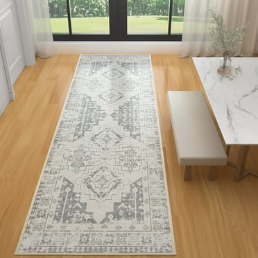 Runner Rug, Modern Solid 2'x6' Runner Rug with Non-Slip Rubber back, Machine Washable Area Rug for Hallway, Kitchen, Bedroom, Entryway, 24" x 72", Machine Washable