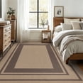 thumbnail image 1 of Washable Rug 8x10 for Bedroom Large Living Room Rug with Rubber Backing Casual Striped Border Throw Carpet Modern Contemporary Area Rug for Dining Room, 1 of 8