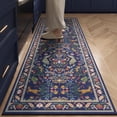 thumbnail image 1 of Runner Rug Washable Kitchen Runner 2'6''x8' Runner Rug for Entryway Indoor Floral Non-Slip Soft Carpet Runner for Hallways, Kitchen, Laundry, Bedroom, Bathroom(Blue), 1 of 8