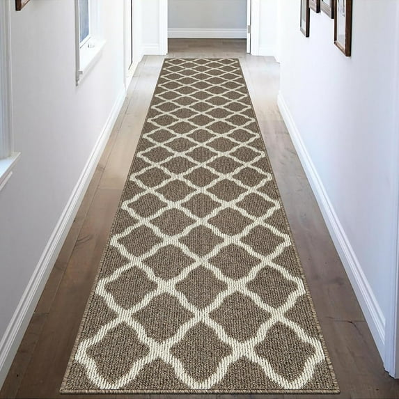 Runner Rug for Hallway 2×10feet Non Slip Kitchen Floor Carpet Runners Geometric Pattern Machine Washable Area Rug for Entryway Bathroom
