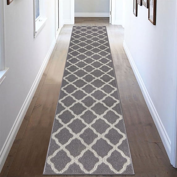 Runner Rug for Hallway 2×10feet Non Slip Kitchen Floor Carpet Runners Geometric Pattern Machine Washable Area Rug for Entryway Bathroom