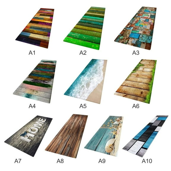 Runner Rug for Hallway Geometric Carpet,Digital Printing Polyester Surface with Non-Skid PVC Bottom Kitchen Living Room Doormat