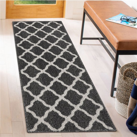 Runner Rug for Hallway Non Slip Kitchen Floor Carpet Runners Geometric Pattern Machine Washable Area Rug for Entryway Bathroom