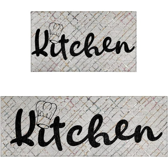 Runner Rug for Laundry Room Kitchen Rug and Sets 2 Piece Non Skid Washable Kitchen mats for Floor Kitchen Decor