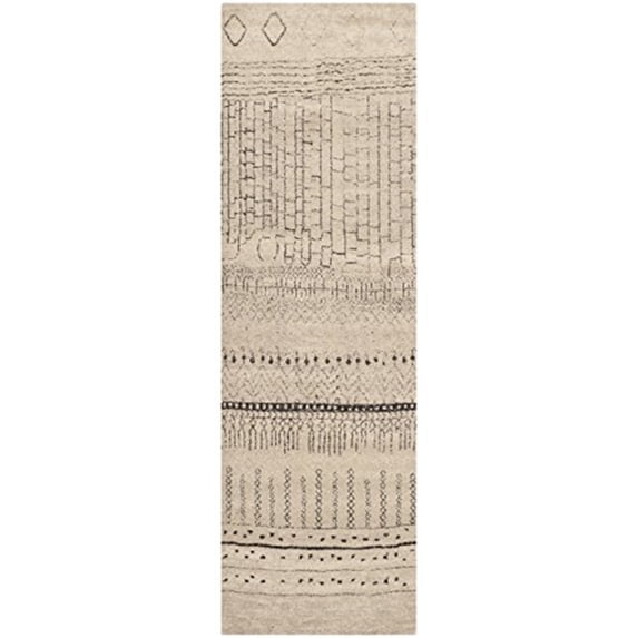 Traditional Rug - Tunisia Polypropylene -Beige-Color:Beige,Design:Traditional,Shape:Runner,Size:10'L x 2' 6''W