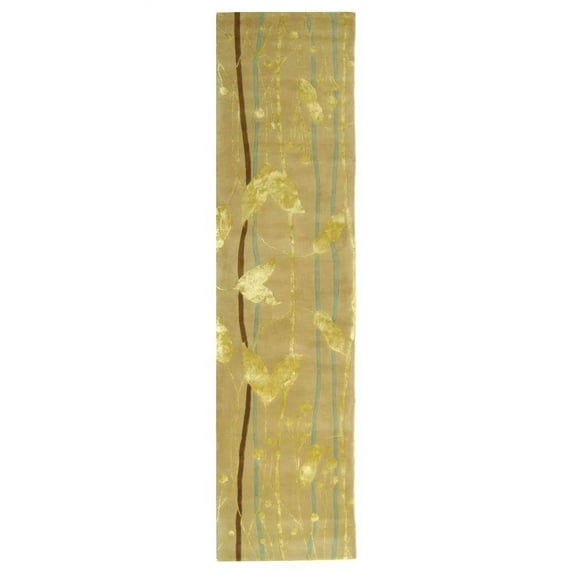 Runner Rug in Ivory and Gold (14 ft. L x 2 ft. 6 in. W)