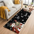 thumbnail image 1 of Runner Rugs 2x6 Ft, Black Snowman Christmas Non Slip Area Rugs for Kitchen Bedroom Entryway, Xmas Snowflake Winter Gifts Washable Carpet Runner Rug Floor Mats for Bedroom Home Decor, 1 of 9