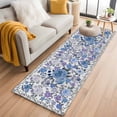 thumbnail image 1 of Runner Rugs 2x6 Ft, Boho Blue Flower Non Slip Area Rugs for Kitchen Bedroom Entryway, Spring Watercolor Country Floral Plant Washable Carpet Runner Rug Floor Mats for Bedroom Home Decor, 1 of 8