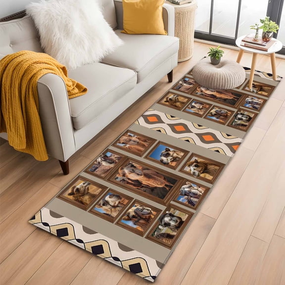 Runner Rugs 2x6 Ft, Desert Camels Non Slip Area Rugs for Kitchen Bedroom Entryway, Western Wildlife Brown Animals Country Washable Carpet Runner Rug Floor Mats for Bedroom Home Decor