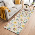 thumbnail image 1 of Runner Rugs 2x6 Ft, Easter Non Slip Area Rugs for Kitchen Bedroom Entryway, Spring Watercolor Bunny Eggs Flowers Beige Washable Carpet Runner Rug Floor Mats for Bedroom Home Decor, 1 of 8