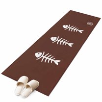 Runner Rugs 2x6 Ft, Japanese Fish Non Slip Area Rugs for Kitchen Bedroom Entryway, Abstract Cartoon Brown Washable Carpet Runner Rug Floor Mats for Bedroom Home Decor