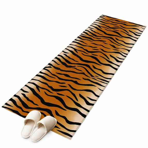 Runner Rugs 2x6 Ft, Leopard Print Non Slip Area Rugs for Kitchen Bedroom Entryway, Farmhouse Brown Black Animal Texture Washable Carpet Runner Rug Floor Mats for Bedroom Home Decor