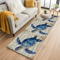 thumbnail image 1 of Runner Rugs 2x6 Ft, Navy Blue Turtle Coastal Non Slip Area Rugs for Kitchen Bedroom Entryway, Nautical Summer Ocean Vintage Washable Carpet Runner Rug Floor Mats for Bedroom Home Decor, 1 of 9