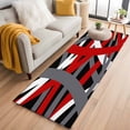 thumbnail image 1 of Runner Rugs 2x6 Ft, Red Black Geometric Non Slip Area Rugs for Kitchen Bedroom Entryway, Modern Art Abstract Grey Line Washable Carpet Runner Rug Floor Mats for Bedroom Home Decor, 1 of 8