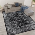 thumbnail image 1 of Runner Rugs, Distressed Vintage Persian Woven Area Rug, Black+Cream Area Rugs,Polyester Kitchen Rugs, Household Supplies & Décor Rugs, 1 of 13
