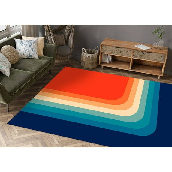 Runner Rugs, Mid Century Rug, Accent Rugs, Stair Rug, Mid Century Rug, Minimal Pattern Rug, Modern Rug, Hallway Rug, Colorful Rug, Rug Decor, 2'x3' - 60x90 cm