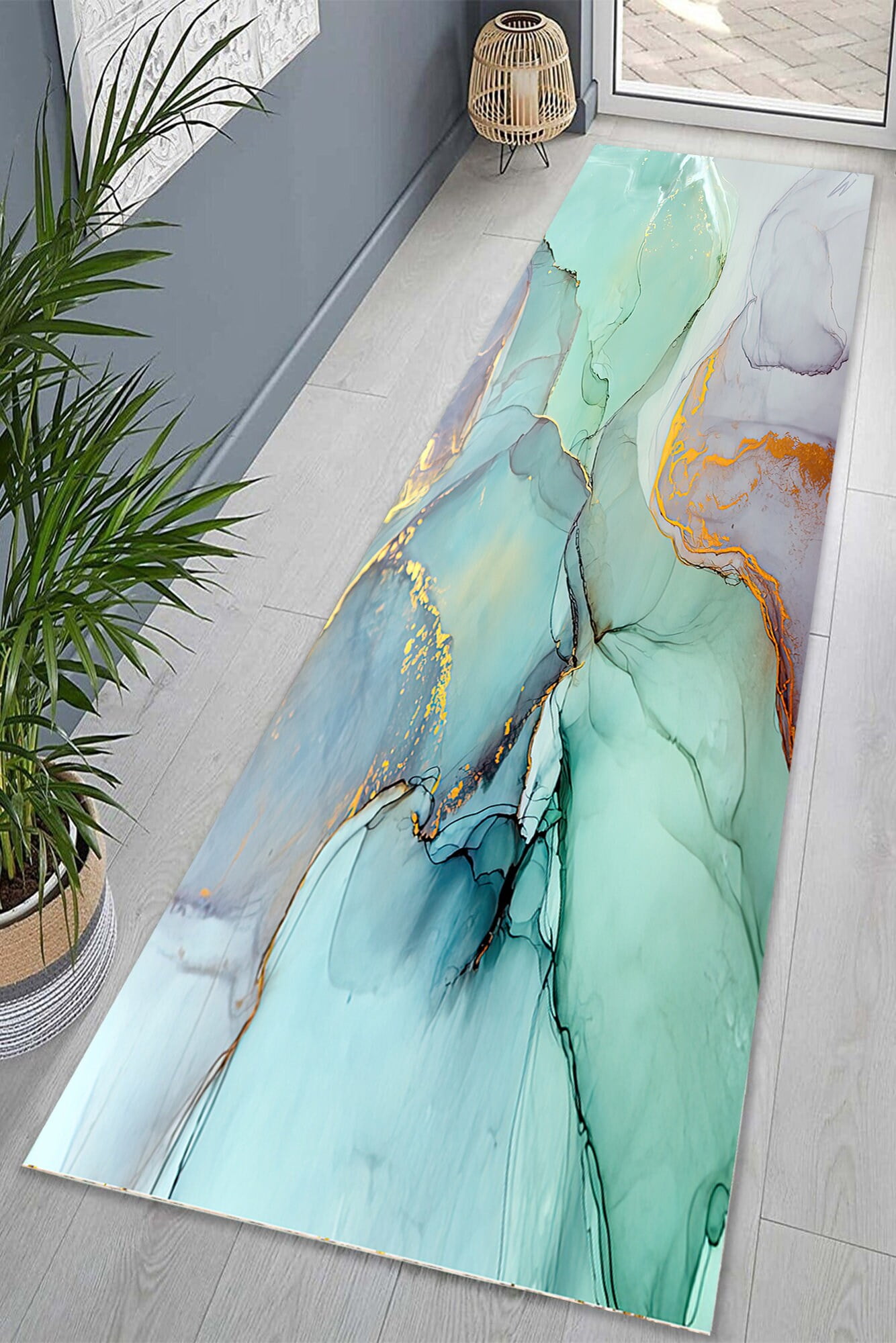 Runner Rugs, Modern Rugs, Decorative Rug, Gold Rug, Wedding Rug, Marble ...