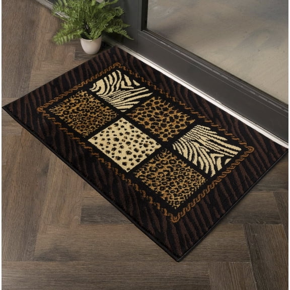 Runner Rugs, Tribes GC_YLS4012 Multi 2 ft. x 3 ft. Animal Print Area Rug, Black Multi Area Rugs,Polypropylene Kitchen Rugs, Household Supplies & Décor Rugs