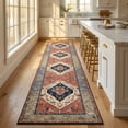 thumbnail image 1 of Washable Runner Rug 2X10 Ft Non Slip Cloud-Feel Softness Bohemian Rust & Navy, MOURZAORS, 1 of 8