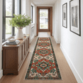thumbnail image 1 of Runner Rugs for Hallway, 2x10 Washable Soft Non Slip Floor Rugs for Kitchen, Modern Mat for Living Room Bedroom Entryway Red & Green, 1 of 7