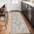 thumbnail image 1 of Runner Rugs for Hallway, 2x6 Washable Soft Non Slip Floor Rugs for Kitchen, Modern Mat for Living Room Bedroom Entryway Gray & white, 1 of 7
