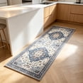 thumbnail image 1 of Washable Runner Rug 2X6 Ft Non Slip Cloud-Feel Softness Bohemian Rust & Navy Blue, MOURZAORS, 1 of 8
