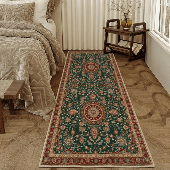 Runner Rugs for Hallway, 2x6 Washable Soft Non Slip Floor Rugs for Kitchen, Modern Mat for Living Room Bedroom Entryway Red & Green