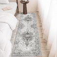 thumbnail image 1 of Runner Rugs for Hallway, 2x6 Washable Soft Non Slip Floor Rugs for Kitchen, Modern Mat for Living Room Bedroom Entryway White & Gray, 1 of 7