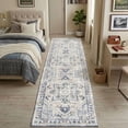 thumbnail image 1 of Washable Runner Rug 2X8 Ft Non Slip Cloud-Feel Softness Bohemian Distressed Grey & Navy Blue, MOURZAORS, 1 of 8
