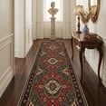 thumbnail image 1 of Runner Rugs for Hallway, 2x8 Washable Soft Non Slip Floor Rugs for Kitchen, Modern Mat for Living Room Bedroom Entryway Red & Green, 1 of 7
