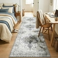thumbnail image 1 of Runner Rugs for Hallway, 2x8 Washable Soft Non Slip Floor Rugs for Kitchen, Modern Mat for Living Room Bedroom Entryway White & Gray, 1 of 7