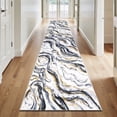 thumbnail image 1 of Runner Rugs for Hallway, Yamaziot 2'x10' Abstract Runner Rug, Washable Non Slip Blue Modern Bedroom Carpet Accent Rug Kitchen Runner Laundry Room Mat, 1 of 8