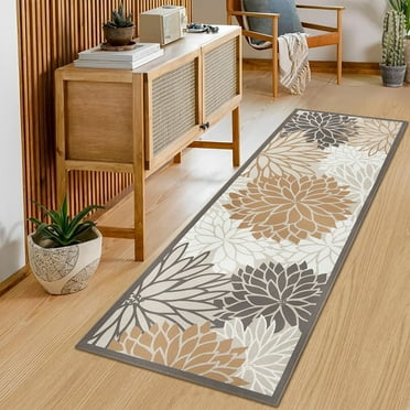 Runner Rugs for Hallway, Yamaziot 2'x6' Laundry Room Rug Mat, Washable Non Slip Kitchen Rugs and Runners, Bathroom Floor Carpet, Beige