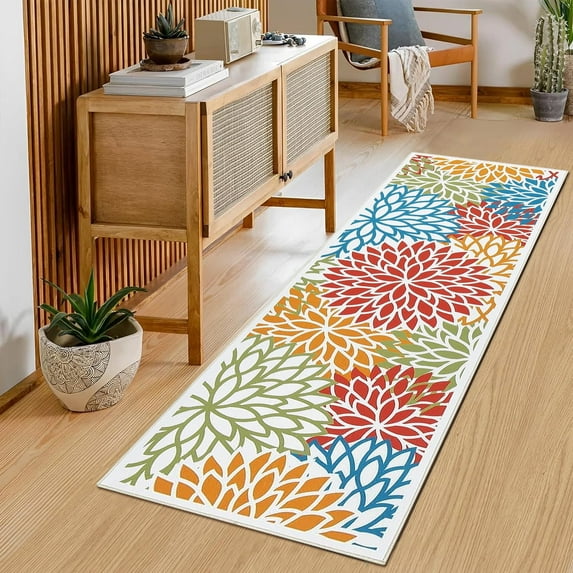 Runner Rugs for Hallway, Yamaziot 2'x6' Laundry Room Rug Mat, Washable Non Slip Kitchen Rugs and Runners, Bathroom Floor Carpet, Multicolor