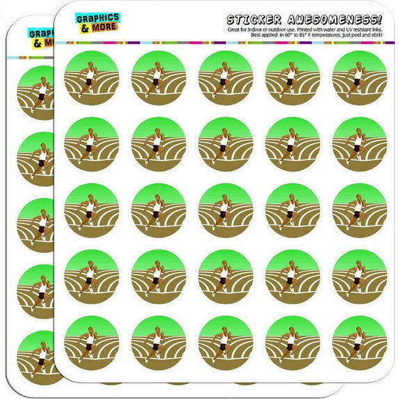 Runner Running Track Long Distance Cross Country 50 1" Planner Calendar Scrapbooking Crafting Stickers